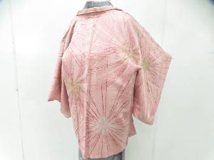 リサイクル　羽織　京友禅　縫い取り　一つ紋入り　花文